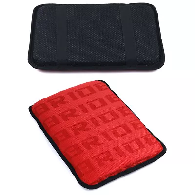 JDM BRIDE Red Racing Fabric Car Armrest Pad Cover Center Console Box Cushion Mat • $12.99