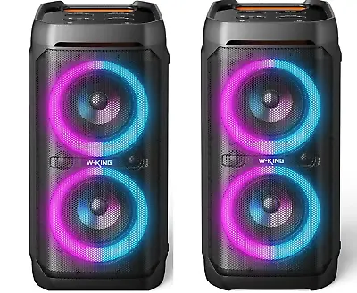 W-KING T11 Bluetooth V5.3 Portable Party Speaker 100W Mic Guitar & USB Ports • £149.99