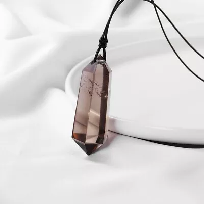 Natural Smoky Quartz Stone Pendant Crystal Point Charm Necklace Amulet Handmade • $12.90