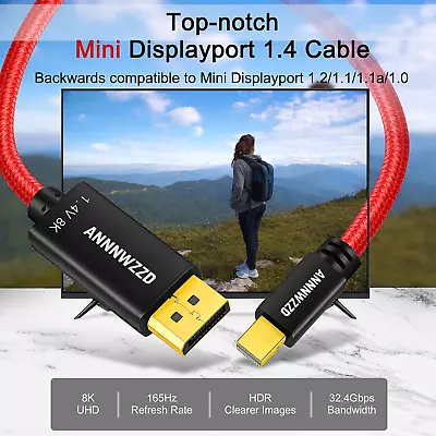 6 Foot Mini DP To DP Cable Supports 8K@60Hz High Speed 8K 1.4 Mini DisplayPort • $8.98