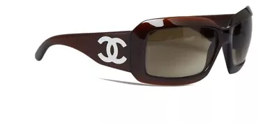 Chanel Sunglasses Mother Of Pearl CC Brown 5076-H C.53813 61D16 120Lambskin Case • $199