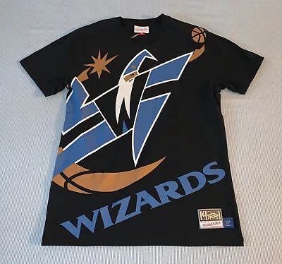 Mitchell Ness Washington Wizards JORDAN OAKLEY BLOWN OUT BLACK Big Face T- SHIRT • $45