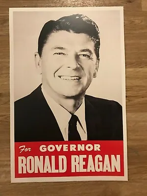 $9.99 • Buy 1966 Ronald Reagan For California Governor Campaign Poster Sign Reproduction