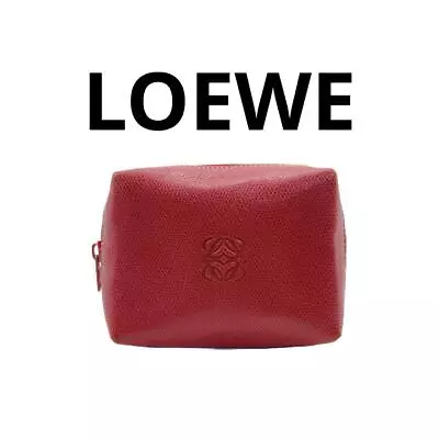 LOEWE #1 Anagram Pouch Cosmetic Pouch Leather Red Red • $196.07