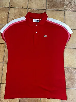 £19.99 • Buy Lacoste Ladies Red Polo Shirt Size 34 (S) Very Good Condition