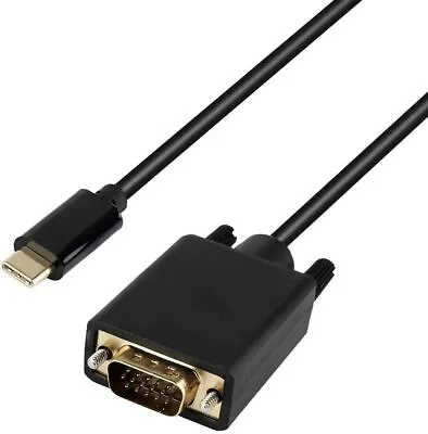 1m USB-C Type-C To VGA Cable Lead USB 3.1 Male To 15-pin VGA Male - 1 Metre • £5.98