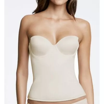 Women's Dominique 8500 Paige Seamless Padded Longline Bra (Bone 38DD) • £43.37