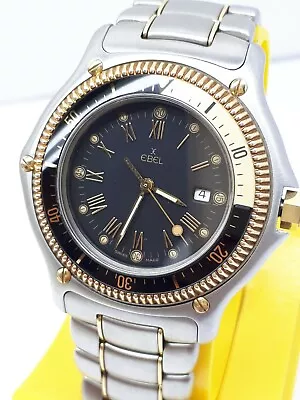 $965 • Buy MINT EBEL 183913 DISCOVERY 18K GOLD / STEEL DIVER 200m DATE WATCH MEN'S ROTATE B