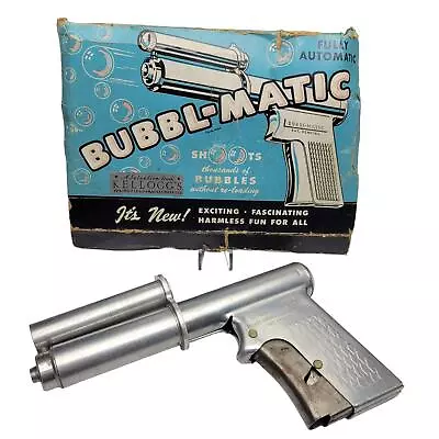 1946 Bubbl-Matic Kenner Products FIRST TOY Space Age Metal Bubble Gun W/ Box • £194.61