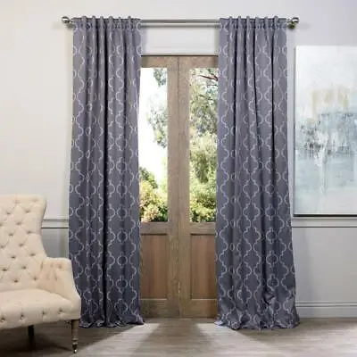 Semi-Opaque Seville Grey / Silver Blackout Window Curtain - 50  X 84  (Panel) • $7.15