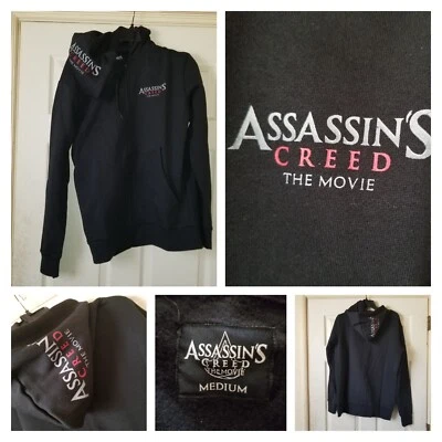 $58.88 • Buy Assassins Creed Hoodie Mens Medium Black The Movie Full Zip Jacket Sweater - EUC