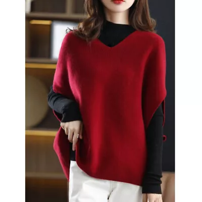 $17.09 • Buy Women V-neck Knit Waistcoat Sleeveless Sweater Jumper Top Gilet Warm Casual Chic