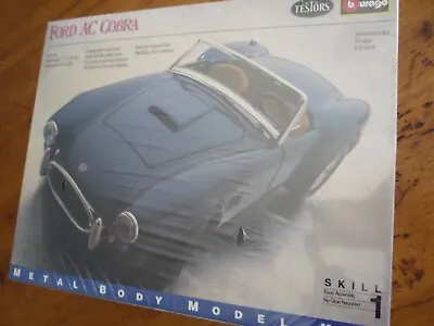 Testors Burago 1/24 Scale Ford AC Cobra / Metal Body Model Car Kit #164 NOS • $29.99