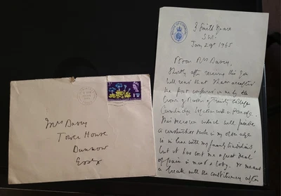 £19.99 • Buy Rab Butler Good 2-page Handwritten Letter Retirement From Politics  - Chancellor