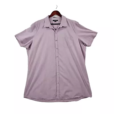 Marc Anthony Mens Button Down Shirt Slim Fit Short Sleeve Lightweight Pink 3XLT • $19.99