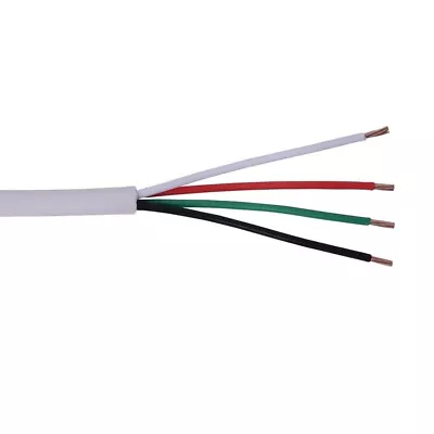 500' 20 AWG 4 Conductor Unshielded Plenum CMP Security Alarm Cable White 300V • $185