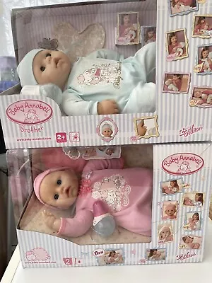 Baby Annabell & Brother Interactive Dolls 46cm (18ins) Twins! New In Box • £93.95