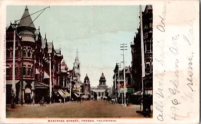 Postcard Mariposa Street Fresno California CA 1906  (392) • $7.95