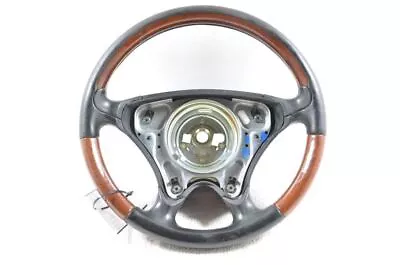 2001 2002 2003 2004 MERCEDES BENZ SLK320 Steering Wheel Black Leather Wood 33570 • $128