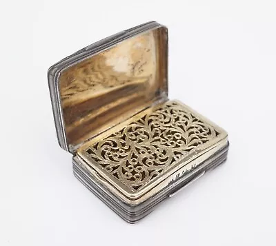 Antique Sterling Silver 18k Vinaigrette Box Georgian Birmingham 1815 M1842 • $503.86