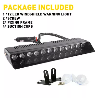 12 LED 12V Car Windshield Dash Emergency Warning Beacon Hazard Strobe Light Bar • $21.99