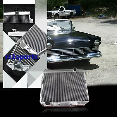 3 Row Aluminum Radiator Fit 1957-1959 58 Ford Fairlane Ranchero Edsel Mercury V8 • $159