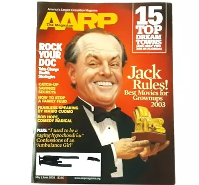 Vintage May June 2003 AARP Magazine Jack Nicolson Health Strategies Bob Hope  • $12.99