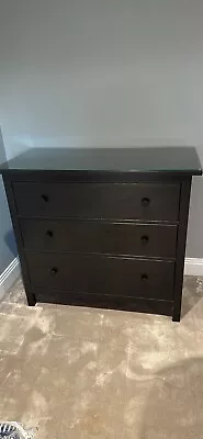 IKEA Hemnes Chest Of 3 Drawers  Black  With Removable Glass • £120