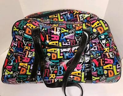 VERA BRADLEY From A To Z Large 19  Vinyl Travel Duffle/Weekender Bag • $22.99