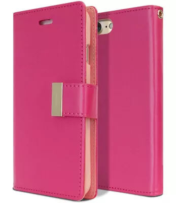 Stylish IPhone 7 / 8 Genuine Mercury Rich Diary Wallet Case - Hot Pink • $24.95