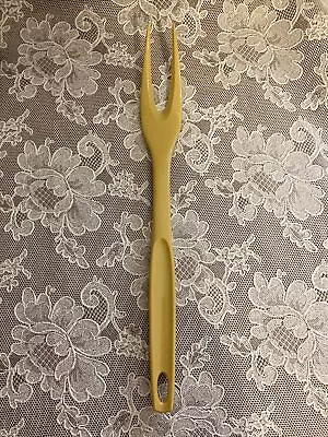 Vintage FOLEY Nylon Plastic Meat Fork  Mustard Yellow MCM 11” • $11