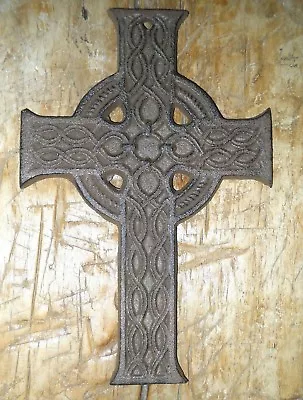 Cast Iron VICTORIAN Style CELTIC Wall Cross Rustic Decorative Finish Home Decor • $7.99