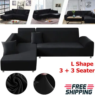 $29.99 • Buy Sectional Couch Covers 2pcs L-Shaped Sofa Covers Slipcover With 2pcs Pillowcases