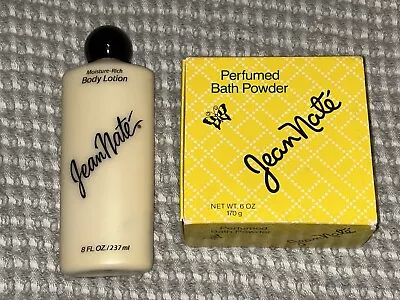 Vintage Jean Nate Perfumed Bath Powder Puff Yellow Box 9 Oz + Body Lotion New • $59.99