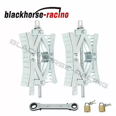 $42.79 • Buy 2X Chock Wheel Stabilizer Trailers RV Tire Locking Chock W/ Ratchet Wrench