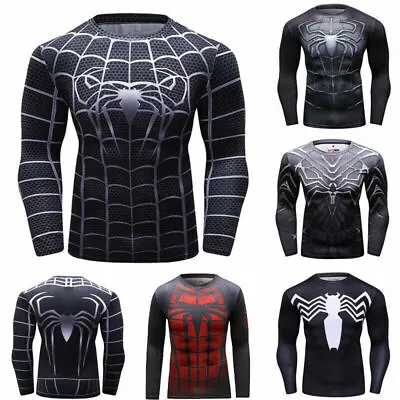 £13.07 • Buy Men's T-shirts Compression 3D Printed Marvel Avenger Tee Gym Tops Long Sleeve