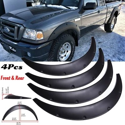 $34.39 • Buy For Ford Ranger 4Pcs Car Fender Flares Extra Wide Flexible Wheel Arch Body Kit