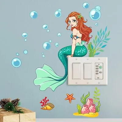 Mermaid Wall Decal Glow In The Dark Wall Stickers Girls Room Decorations. • $12.99