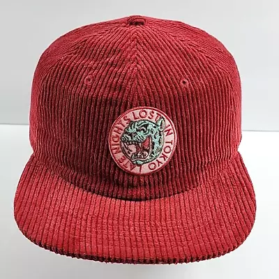 Corduroy Pop Band Hat Late Nights Lost In Tokyo Red Baseball Cap Logo Patch • $16.99
