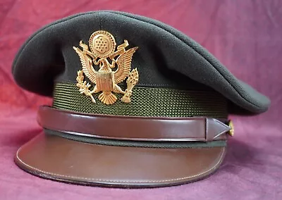 WW2 US Army Military Uniform Dress Visor Cap Officer Hat Veteran Estate • $289.99