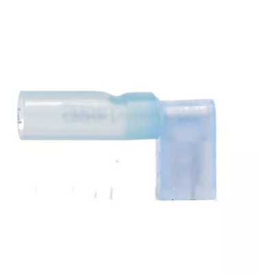 25 Blue 14-16 Ga Female .250  Flag 90° Connector Made With 3M Heat Shrink Tubing • $9.88