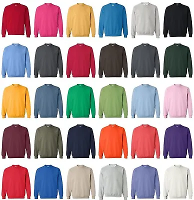 GILDAN 12000  Mens Size Pullover Heavy Blend Crewneck Sweatshirt Jumper • $18.56
