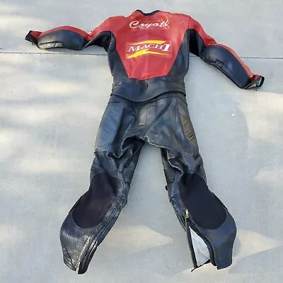 SYED MACH 1 Motorcycle Racing Armored Leathers 2 Pc Jacket / Pant Set READ SIZE • $325