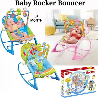 Electric Baby Infant Bouncer Rocker Musical Vibration Chair 2 In 1 Swing Chair • £27.90