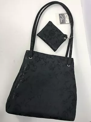 Marlo Handbag Purse New With Matching Coin Purse Black Damask Magnetic Snap • $28