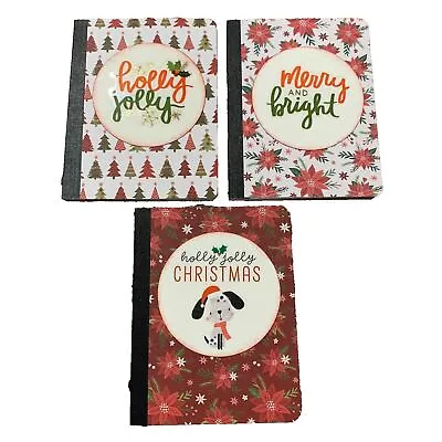 Christmas Mini Composition Notebooks Set Of 3 3.25x4.5 In Journal Gift List • $14.50