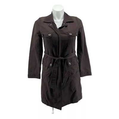 Merona Women’s Brown Cotton Blend Tie Waist Single Breasted Trench Coat Medium • $25