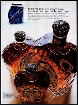 1966 Crown Royal Whisky 3 Bottle Sizes & Bag Box Photo Xmas Vintage Print Ad • $9.99