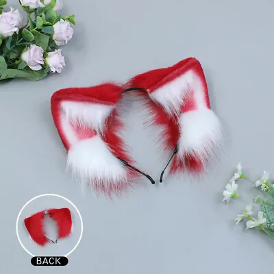 Cute Faux Fox Fur Ear Headband Fluffy Long Tail Animal Cosplay Costume Props 1x • $26.53