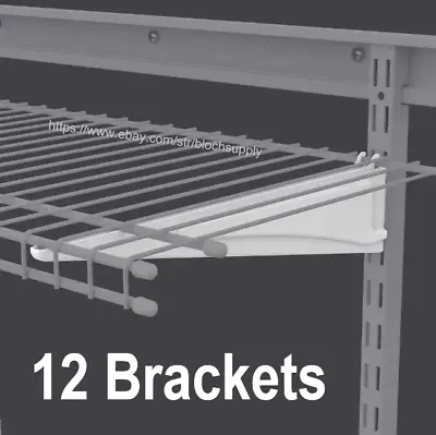 12 ClosetMaid Shelf Brackets Adjustable For 12  Wire Shelving 2853 ShelfTrack • $56.12